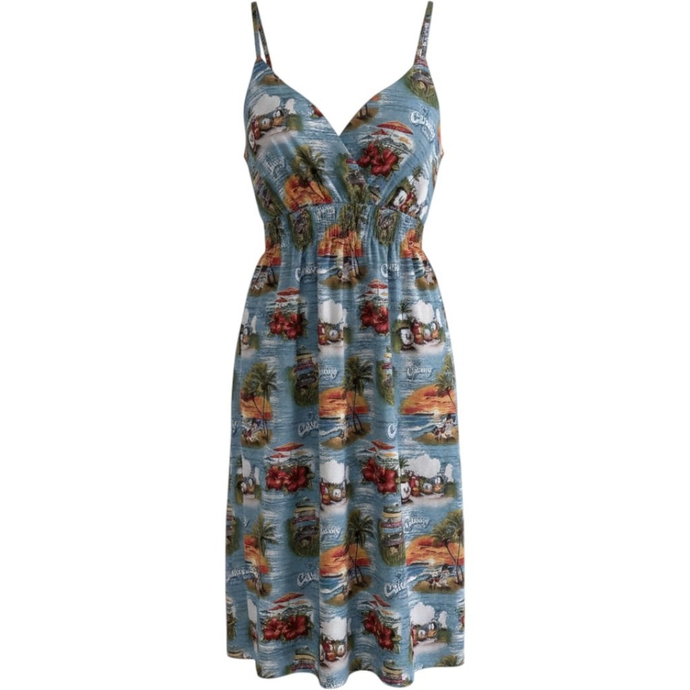 Disney Cruise Line Sundress Women Small Castaway Cay Mickey Friends Hawaiian
